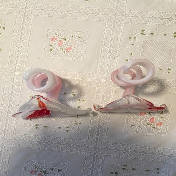 🆕 NWOT Floral Glass Candle Holders - Picture 5 of 8
